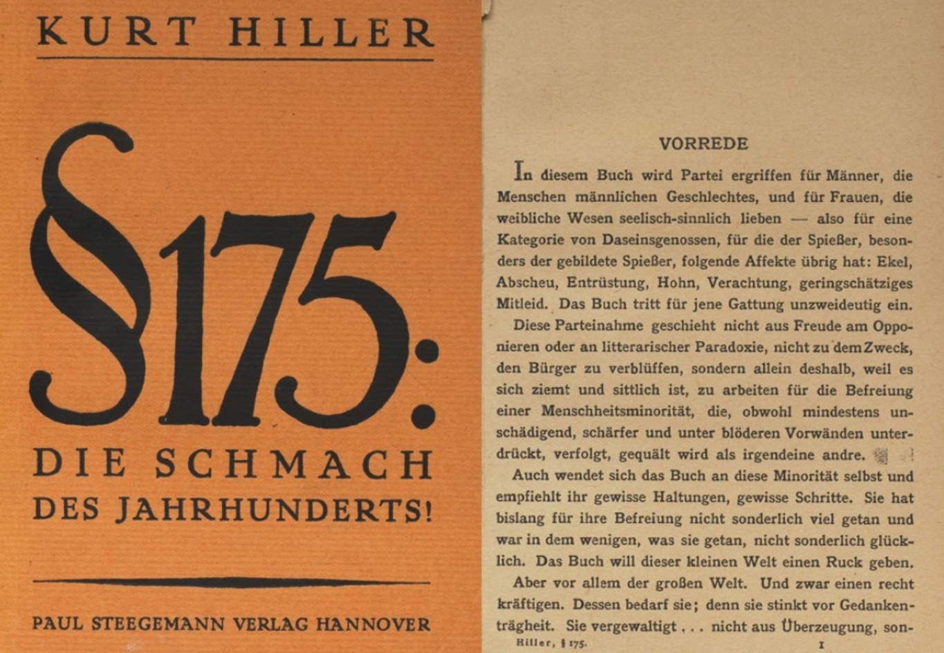 Streitschrift von Kurt Hiller, 1922