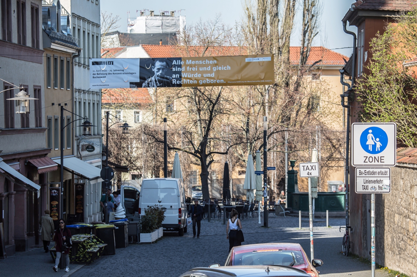 Plakat am Frauenplan, Weimar