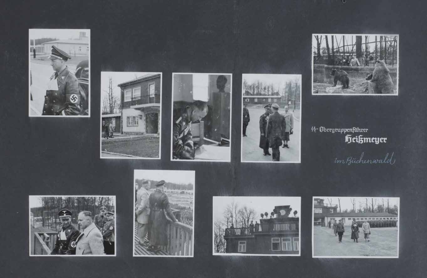 Ausschnitt aus Fotoalbum: SS-Obergruppenführer Heißmeyer in Buchenwald, mehrere Fotografien