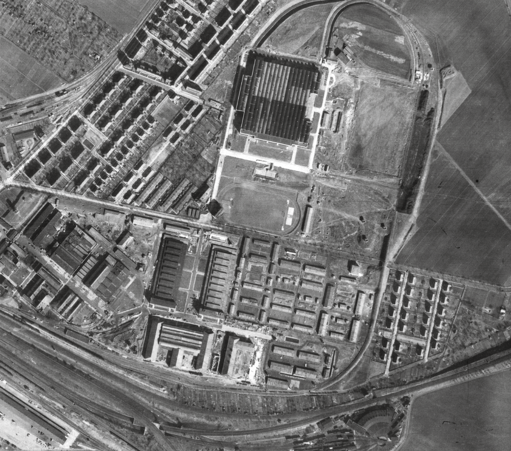 Luftaufnahme des Gustloff-Werkes Weimar 
