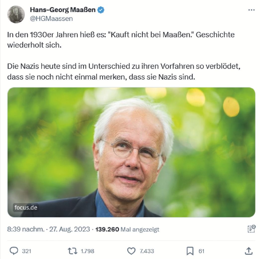 Tweet von Hans-Georg Maaßen