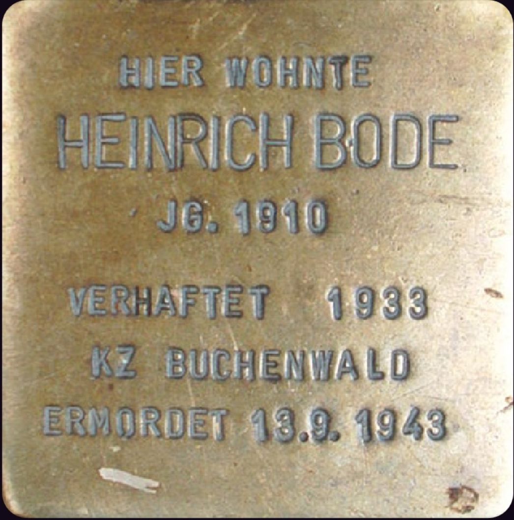 Stolperstein für Heinrich Bode in Hamburg, 2014