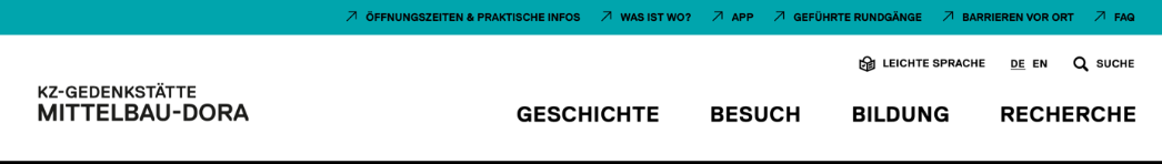 Kopfbereich der Website mittelbau-dora.de