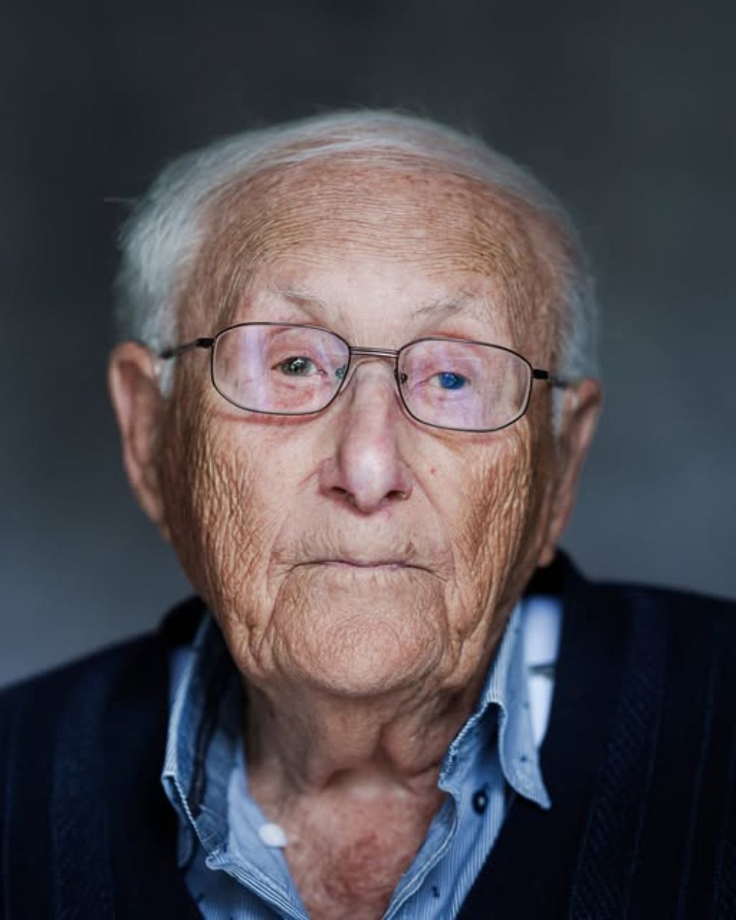 Black-and-white photograph of Alex Hacker