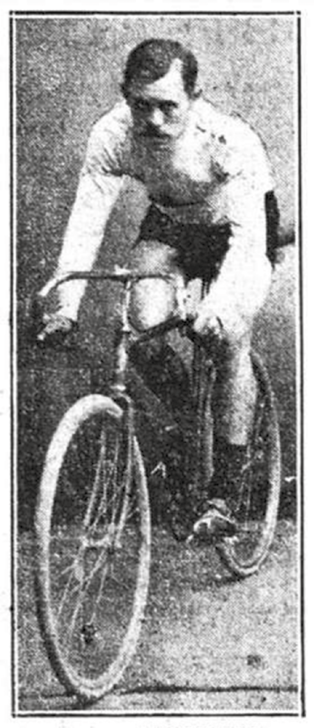 Foto von Alfred Mottard auf dem Fahrrad