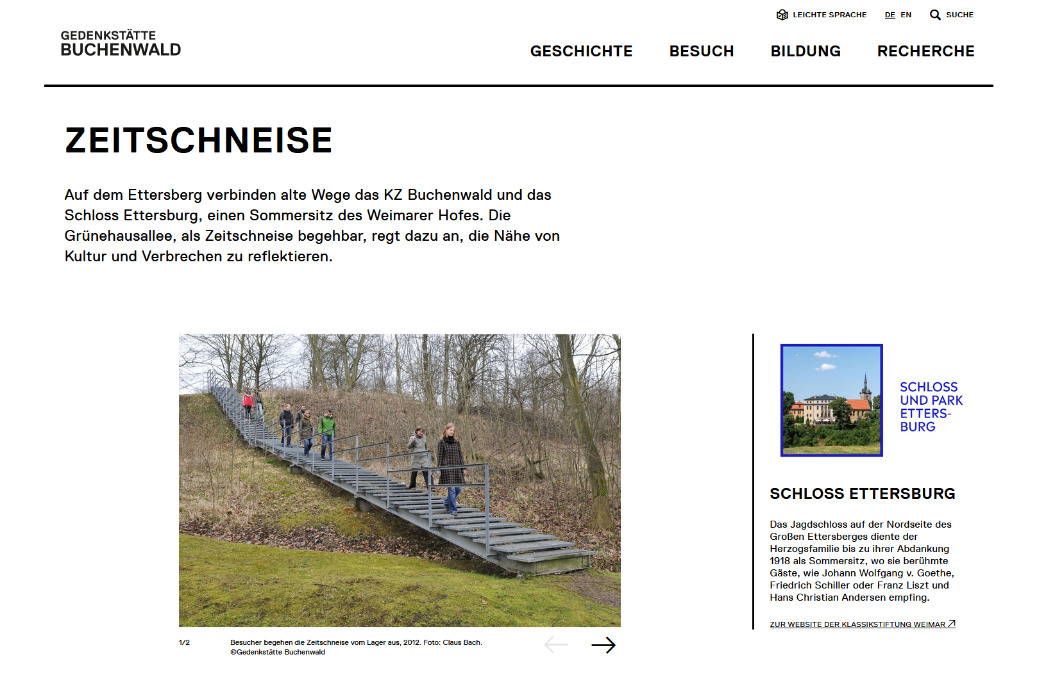 Ansicht der Website
