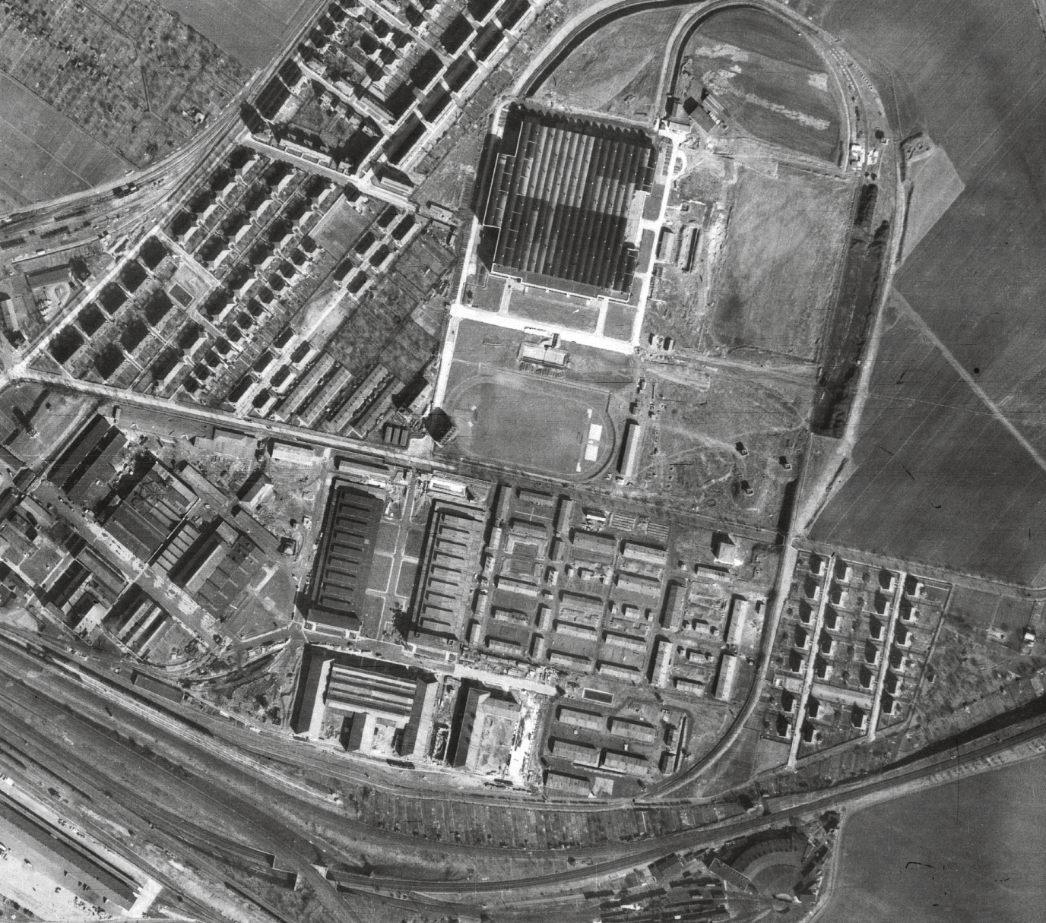 Luftaufnahme des Gustloff-Werkes Weimar