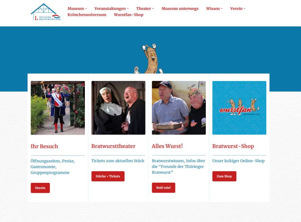 Homepage des Bratwurstmuseums