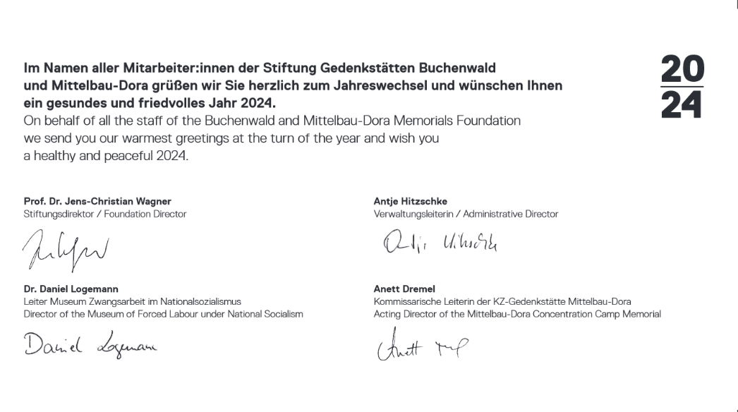 Neujahrskarte Unterschriften