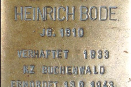 Stolperstein für Heinrich Bode in Hamburg, 2014